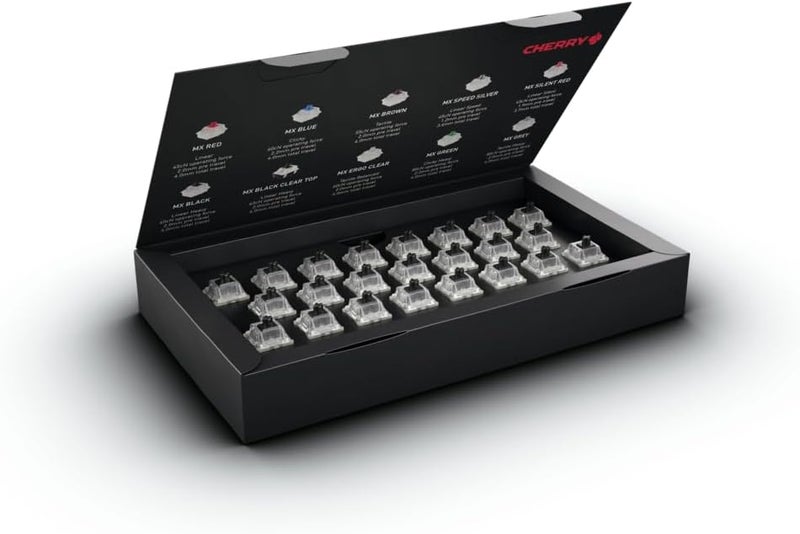 Cherry MX RGB Switch Kit, Box with 23 Mechanical Keyboard Switches, for DIY, Hot Swap or Gaming Keyboard (MX Black) - Image 1